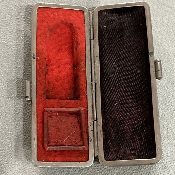 Chinese Seal Box with Bronze Foo Dog Handle with Seal & Red Paste, 19th Century - Picture 3 of 12